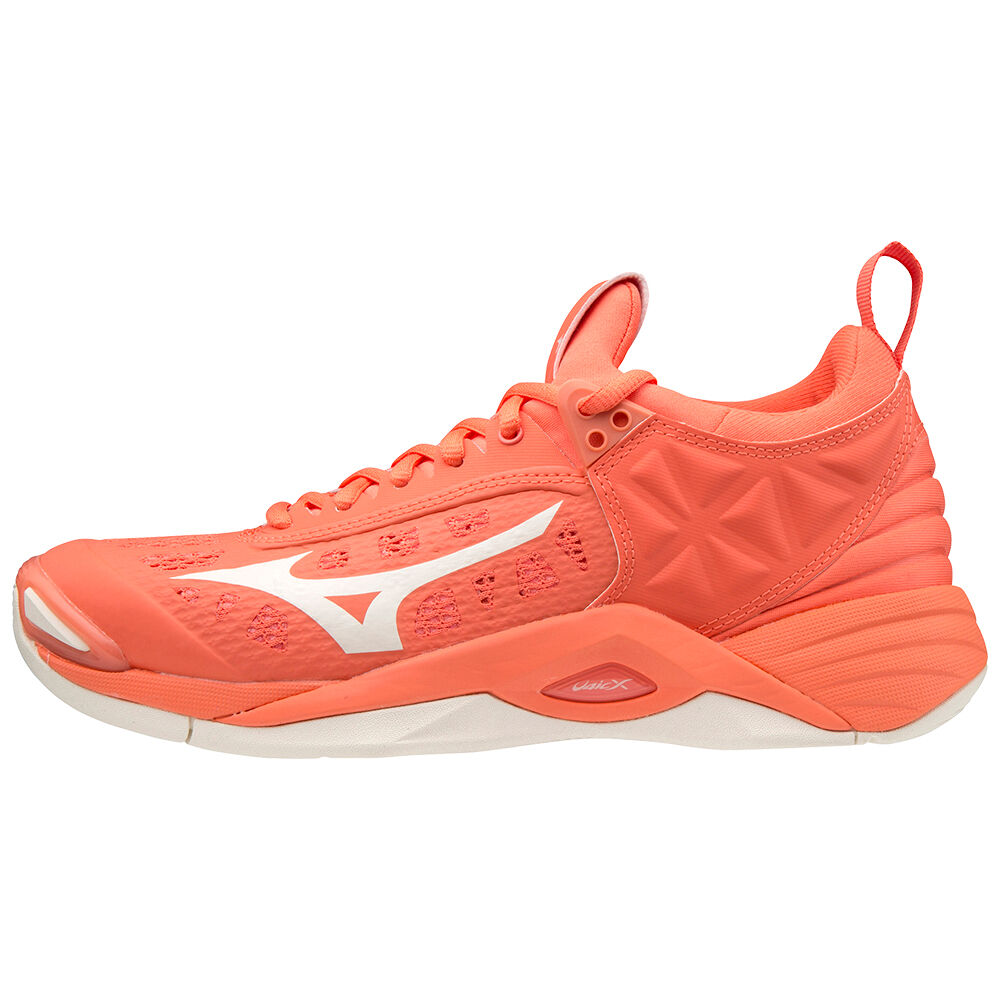 Mizuno Women's Wave Momentum Volleyball Shoes Coral/white (V1GC191259-AZE)